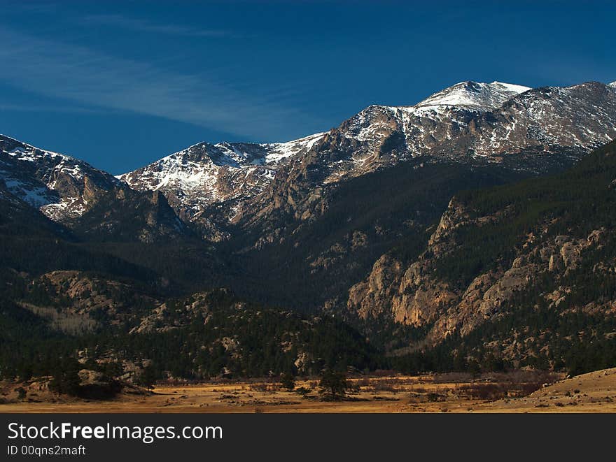 The Colorado Rocky Mountains at Estes Park. The Colorado Rocky Mountains at Estes Park.