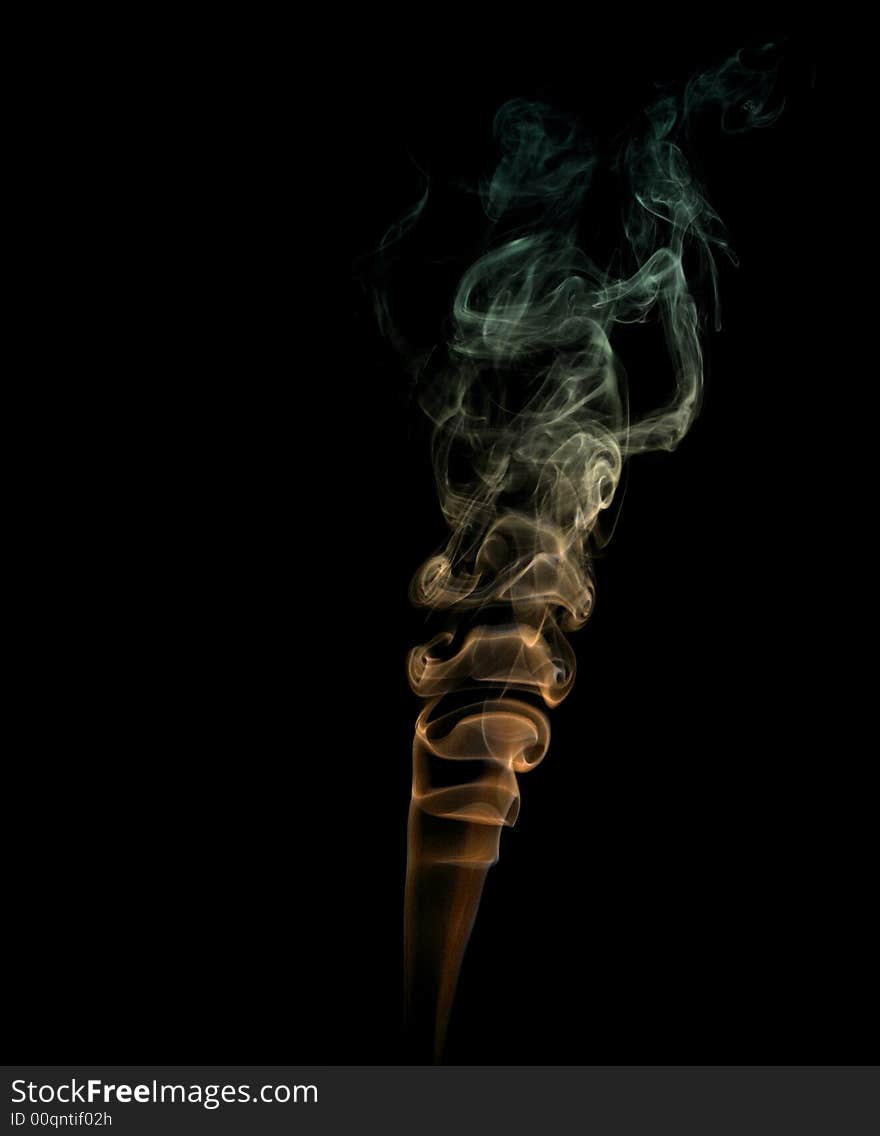 Colorful smoke on black background