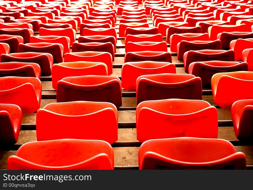 Curves of red chairs