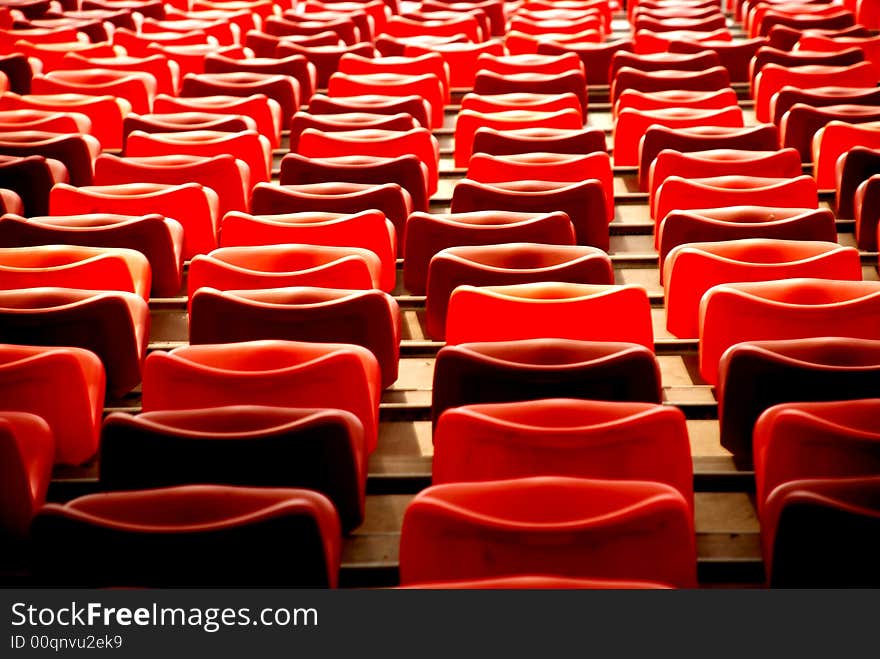 Red Chairs In As Stadium