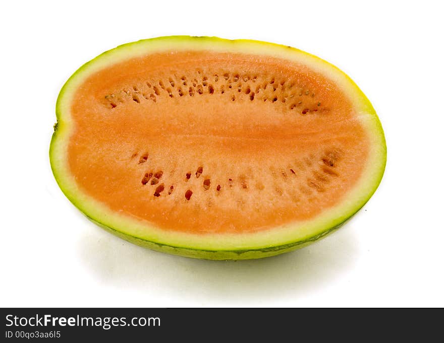 Half water mellon isolated on white background.