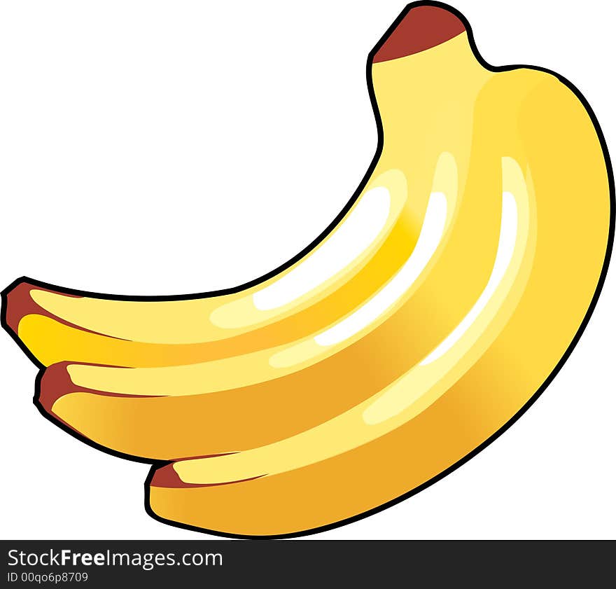 Bunch of bananas on white background