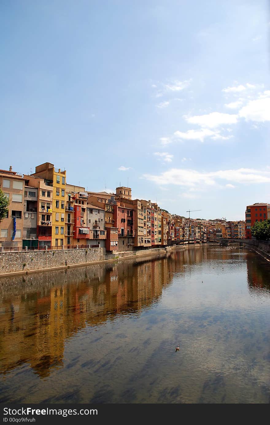 The spanish small town on the river. The spanish small town on the river