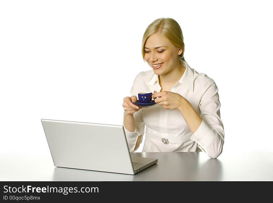 Beautiful girl with cup of coffee