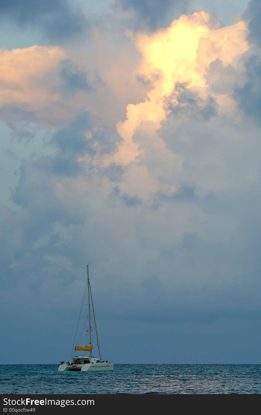 Boat on Seychelles islands at the Indian ocean. Boat on Seychelles islands at the Indian ocean