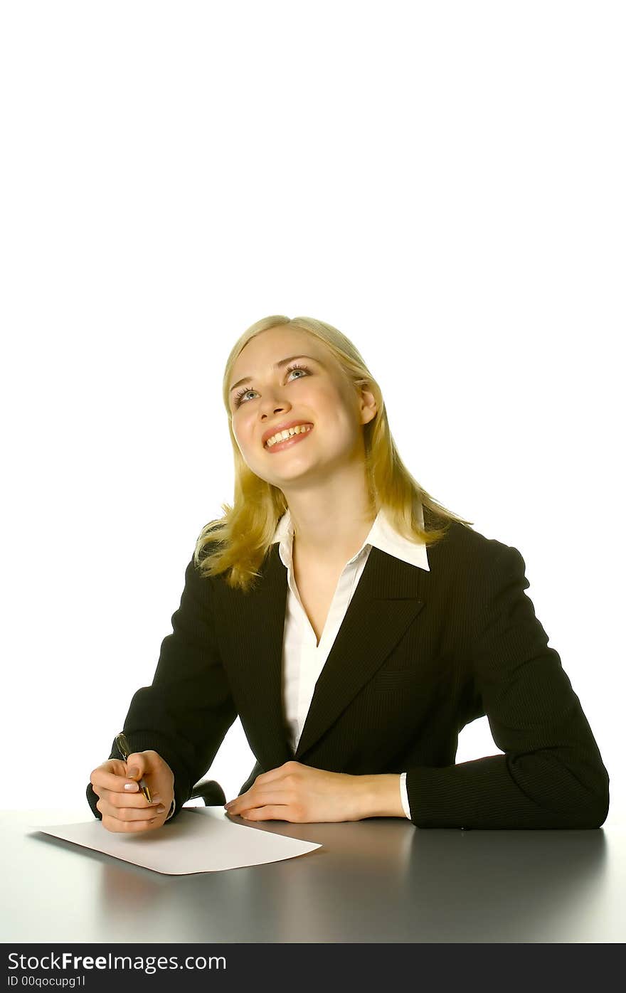 Beautiful girl working in the office