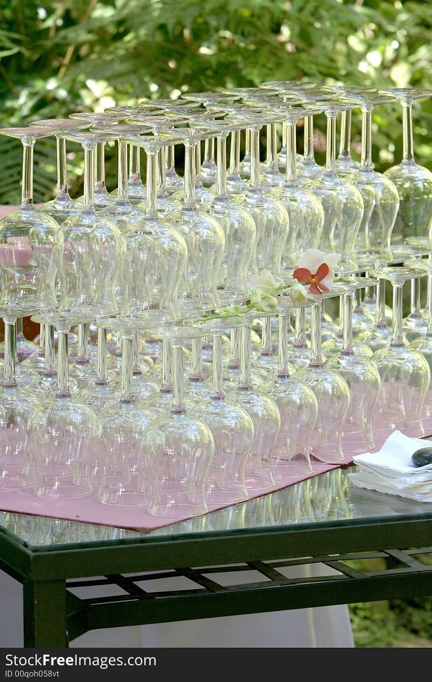 Wine Glasses at a wedding Reception