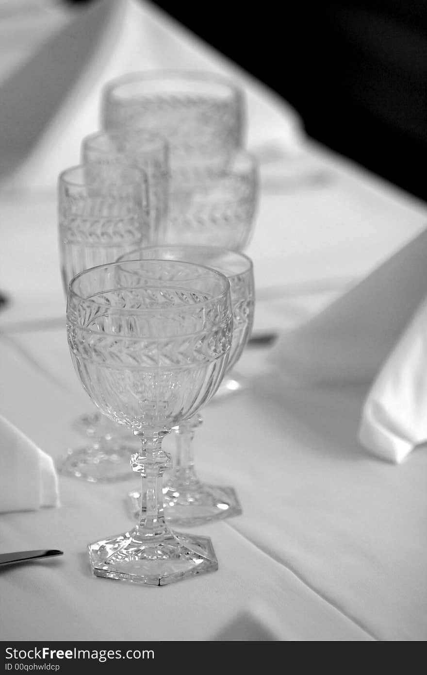 Wine Glasses at a wedding Reception