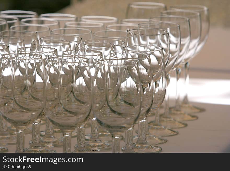 Wine Glasses at a wedding Reception