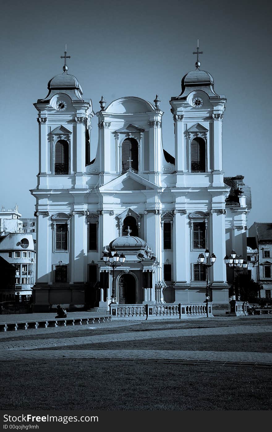 A view of a catholic church. A view of a catholic church