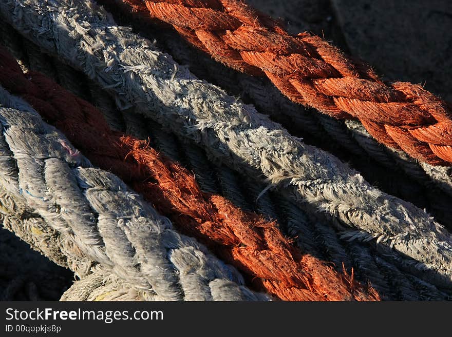 Red and white ropes