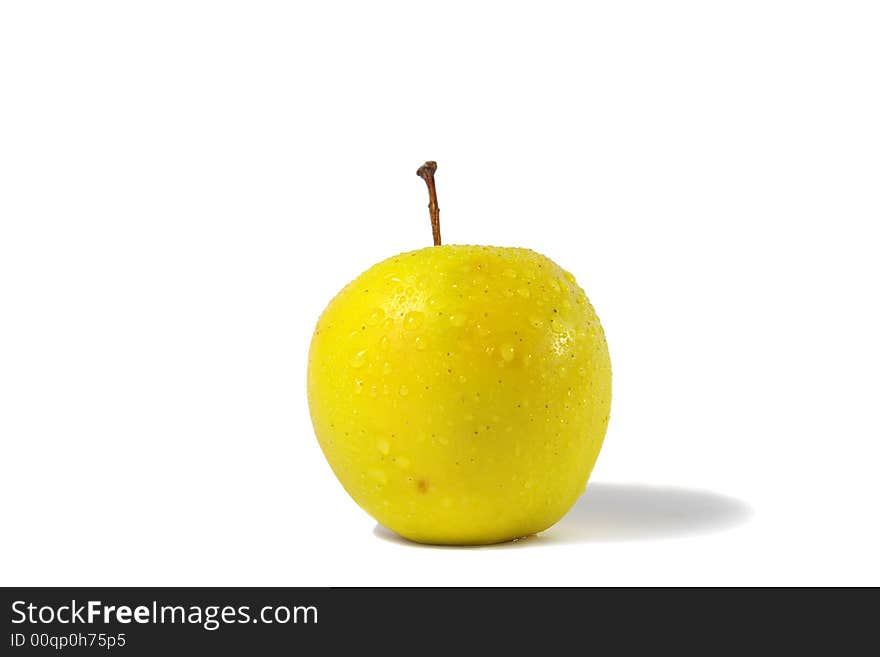 Freshness yellow apple.  isolated object