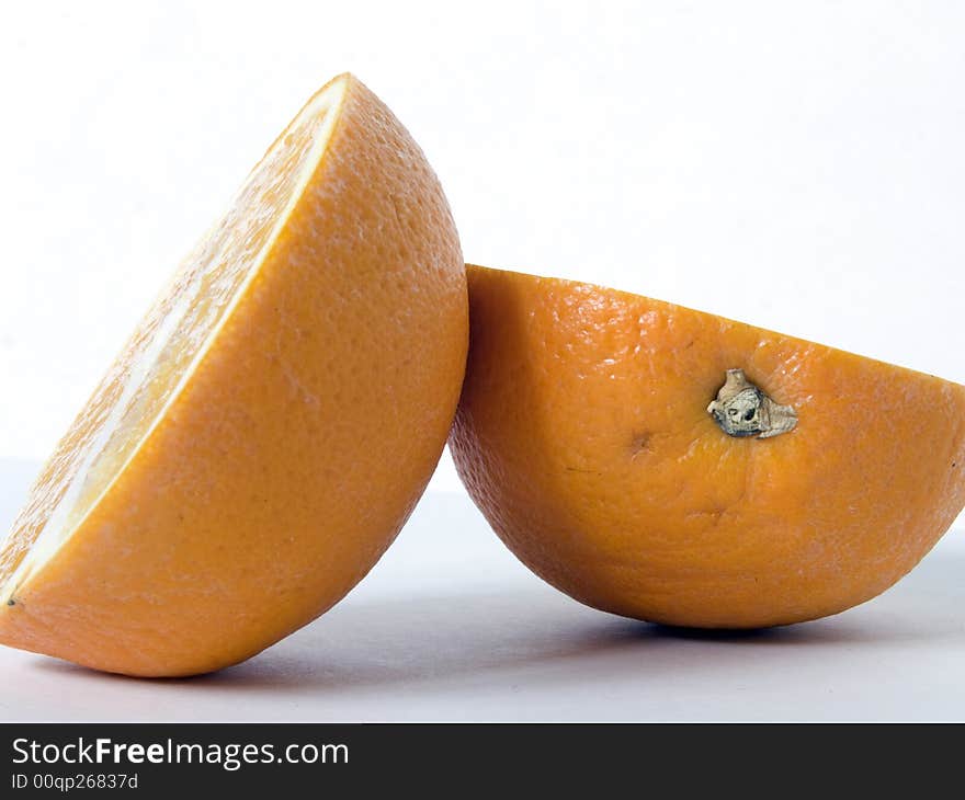 Sliced orange against a plain background