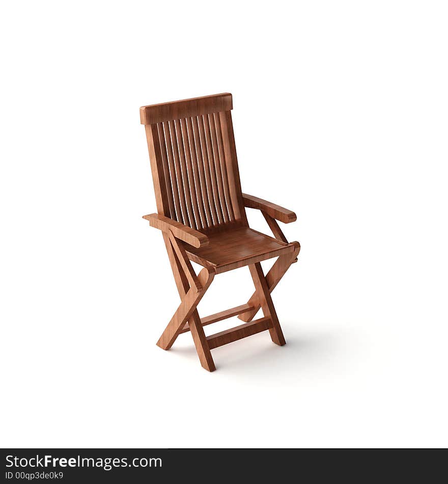 Isolated wood chair