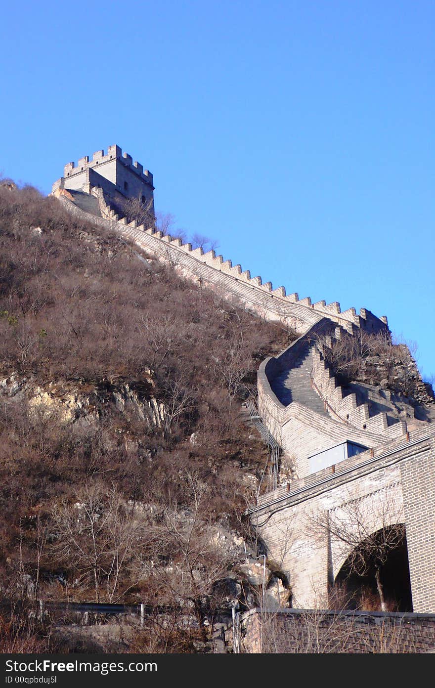 World wonder - Chinese Great Wall in the late autumn time. World wonder - Chinese Great Wall in the late autumn time