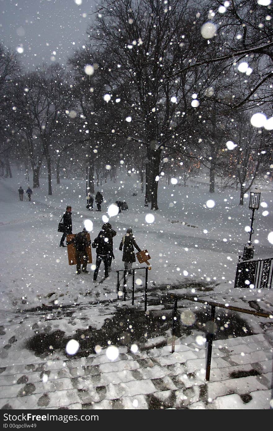 Stock image of a snowing winter at Boston, Massachusetts, USA. Stock image of a snowing winter at Boston, Massachusetts, USA