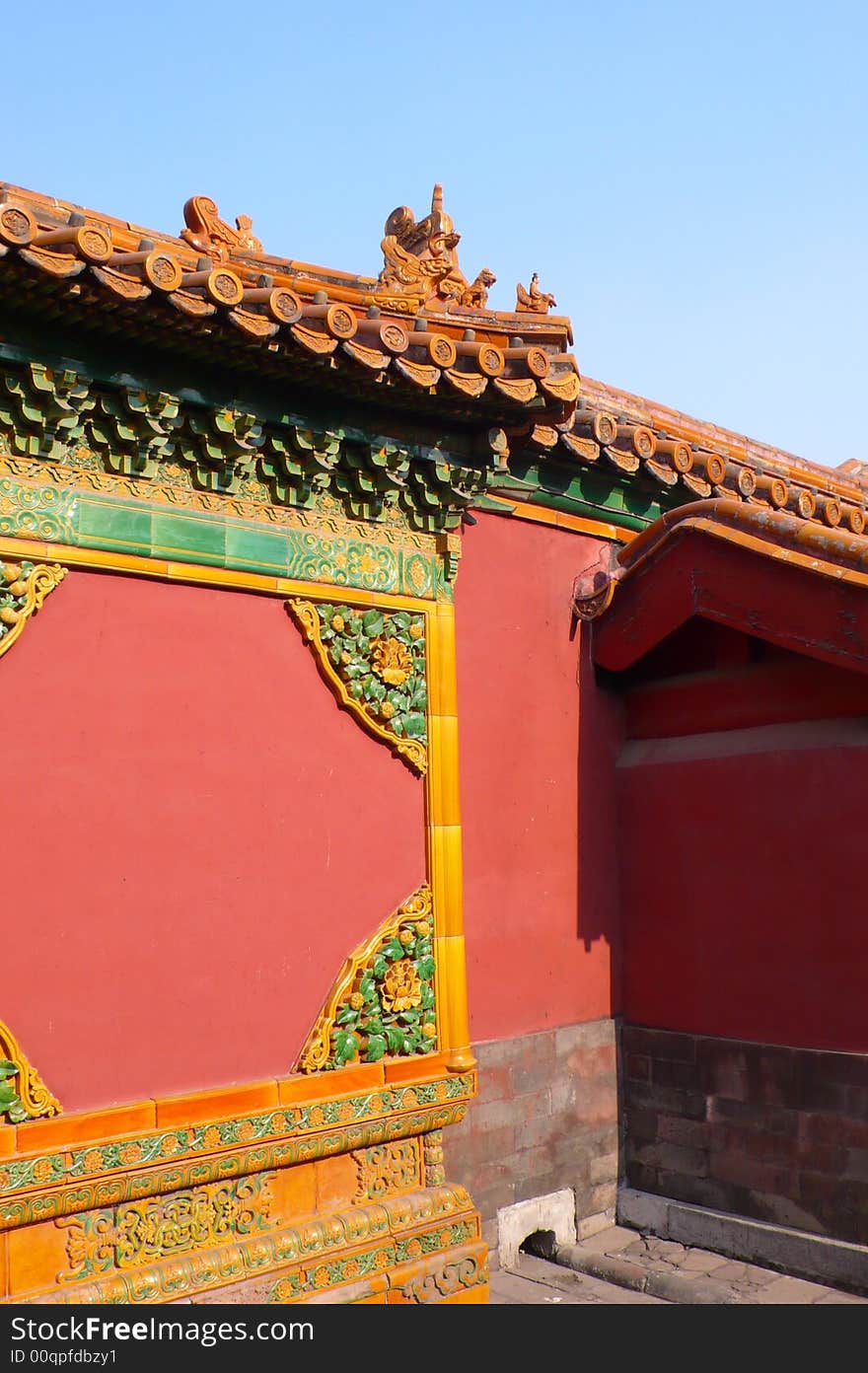 Traditional ornament wall of the Forbidden city, Beijing. Traditional ornament wall of the Forbidden city, Beijing