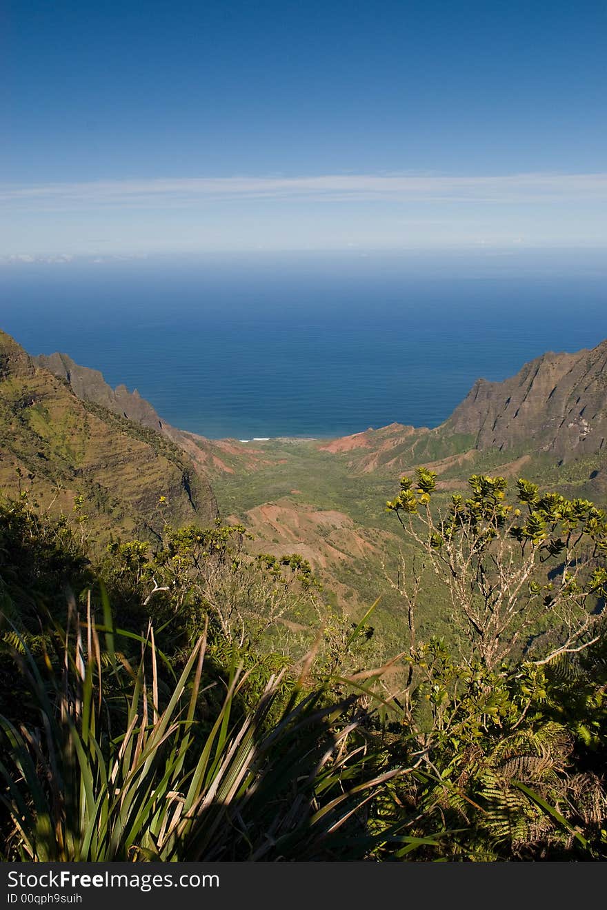 Ocean view from Kokee State Park on the island of Kauai, Hawaii. Ocean view from Kokee State Park on the island of Kauai, Hawaii.