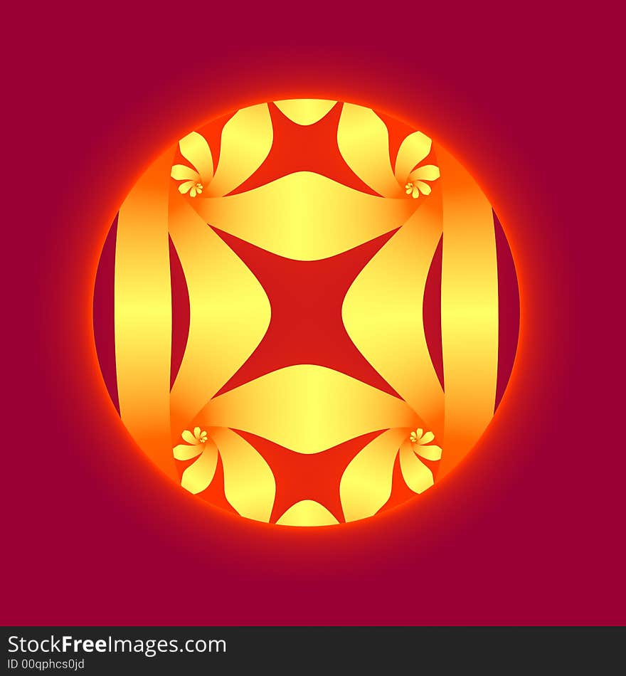 Warm Red And Yellow Fractal