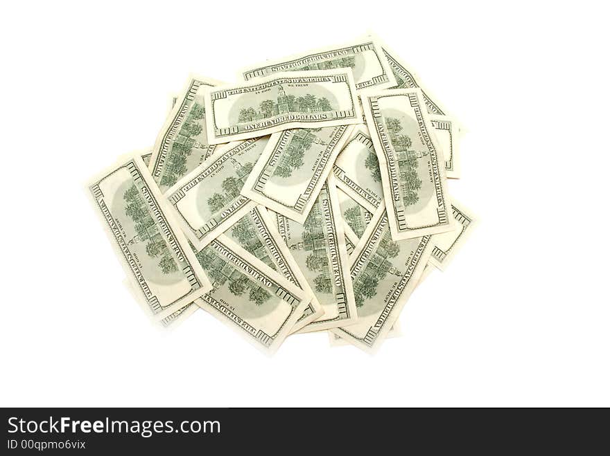 Dollars on the white background. Dollars on the white background