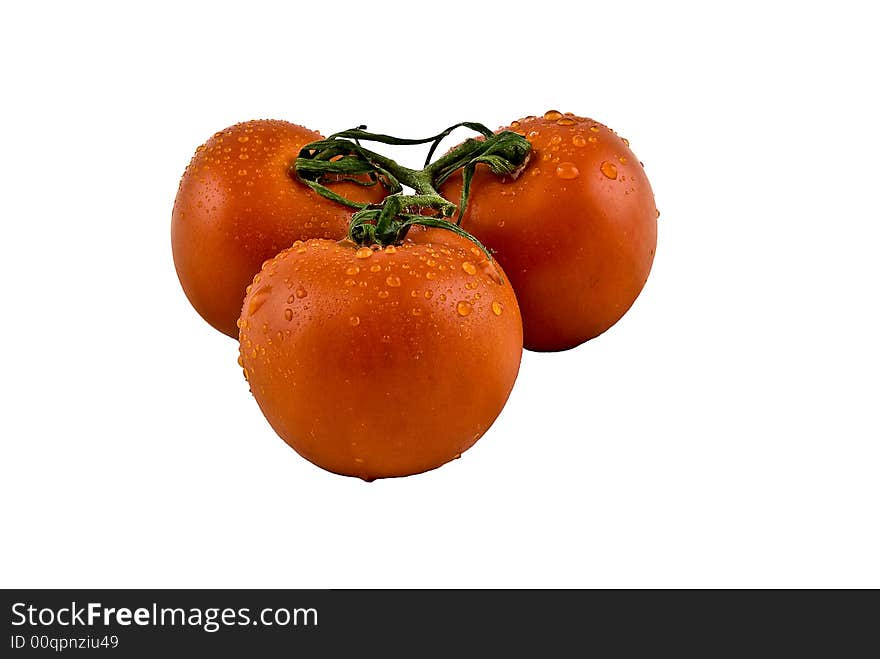 Three red tomatos