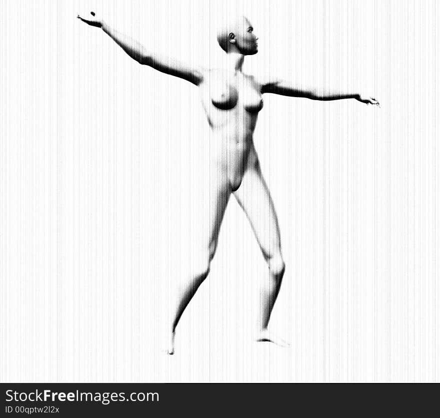 Female Posing Textured Sketch