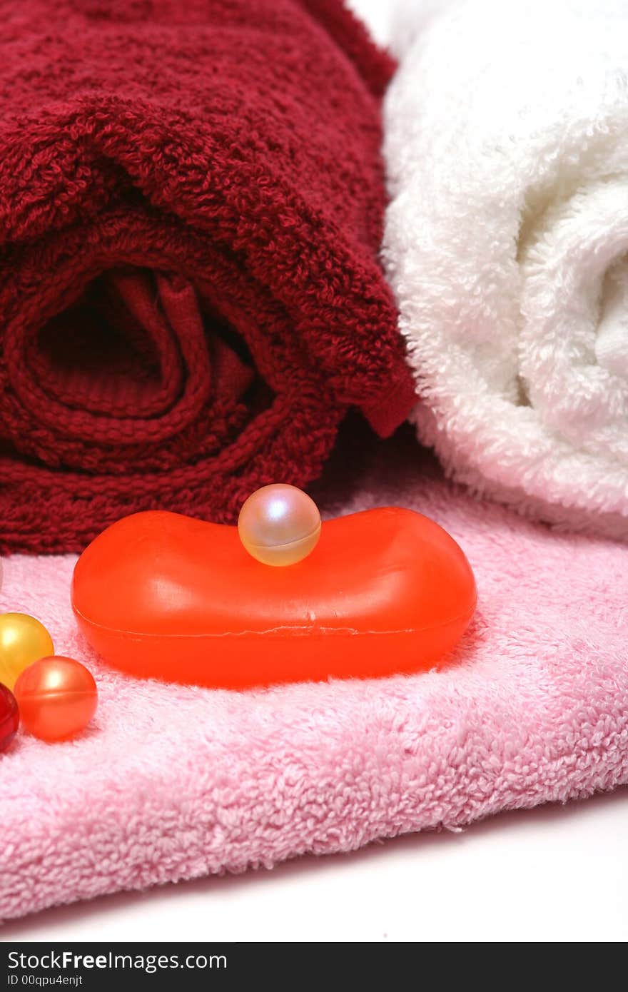Soap,bath oil pearls with towels. Soap,bath oil pearls with towels.