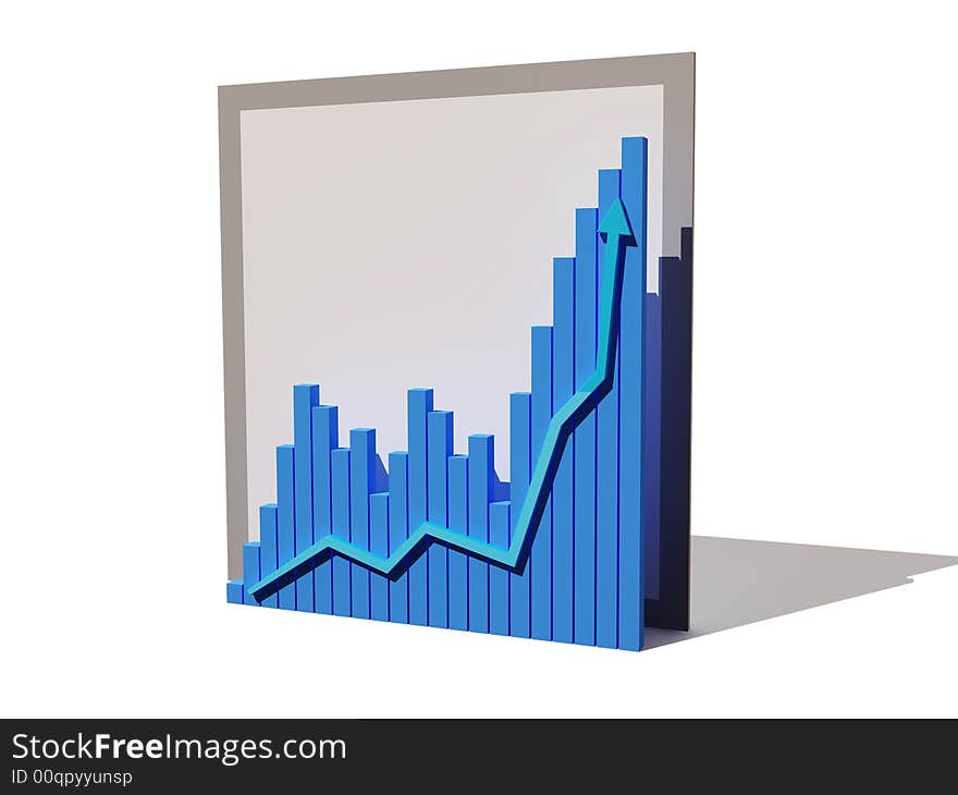 3d diagram of financial growth