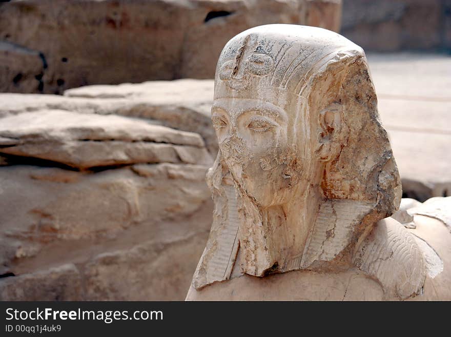 Ancient statue at Karnak temple in Luxor, Egypt.