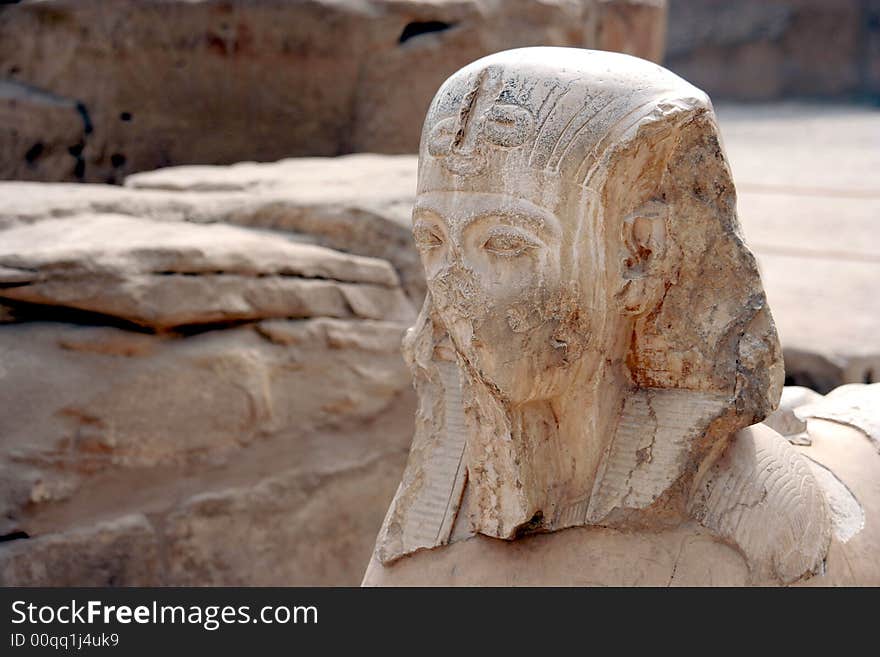 Ancient Statue At Karnak Temple