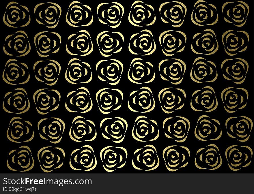 Rose gold pattern on black background. Rose gold pattern on black background