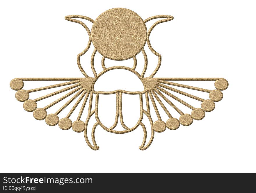 Element of design in style of Egypt - scarab of pharaoh - cork