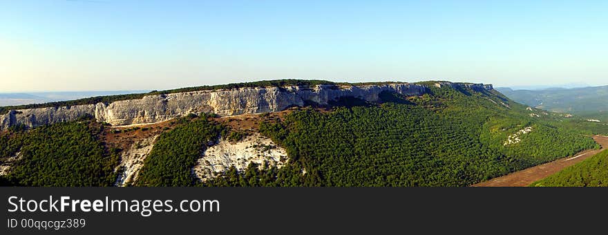 Panoramic Image of the Hill Covered by Green Forest. Panoramic Image of the Hill Covered by Green Forest