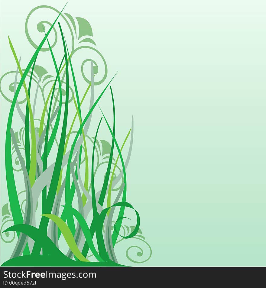 Grass and scrolls backgrounds-eps file available