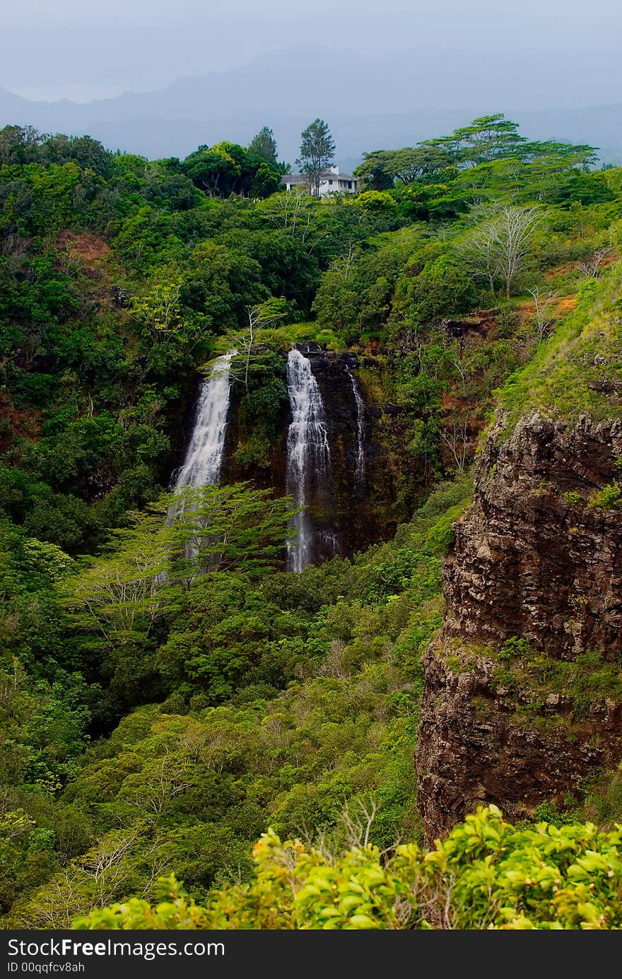 'Opaeka'a Falls on the island of Kauai, Hawaii.