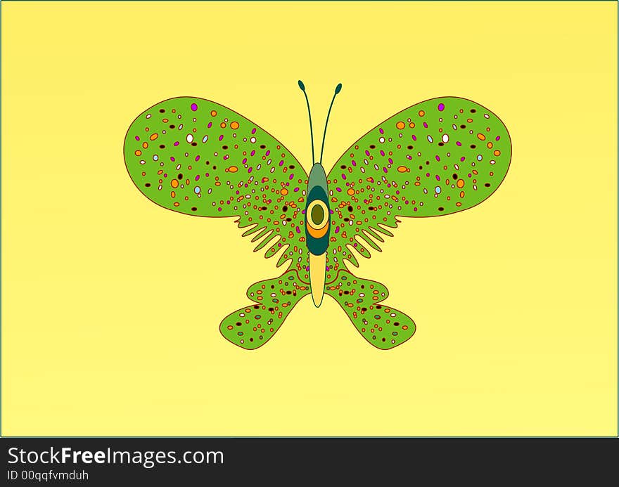 A green butterfly - vector illustration.