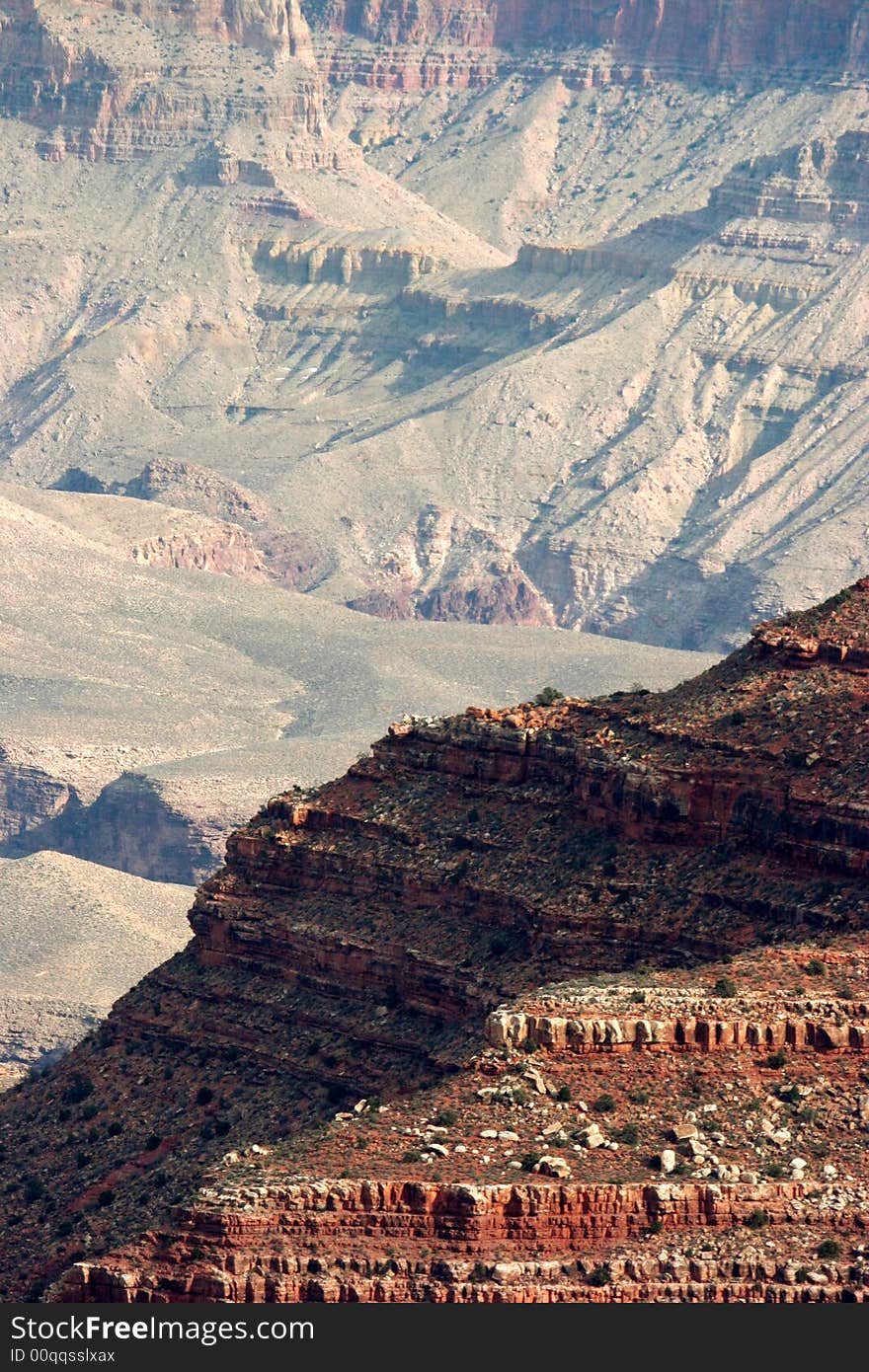 Detail shot of a cliff at the grand canyon