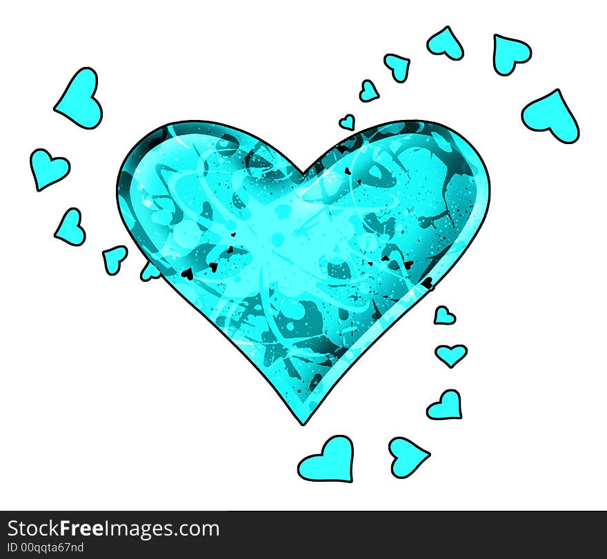 Computer generate illustration of a crystal heart for Valentine's day. Computer generate illustration of a crystal heart for Valentine's day