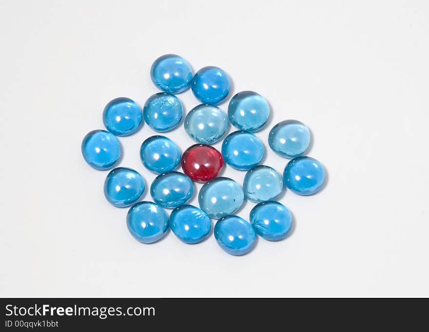 Glass stone decoration on white background. Glass stone decoration on white background