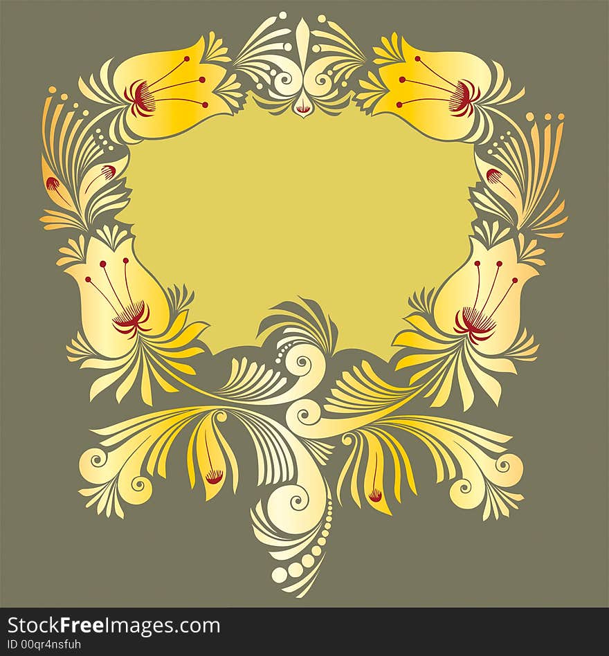 Abstract floral ornament, background, border. Abstract floral ornament, background, border