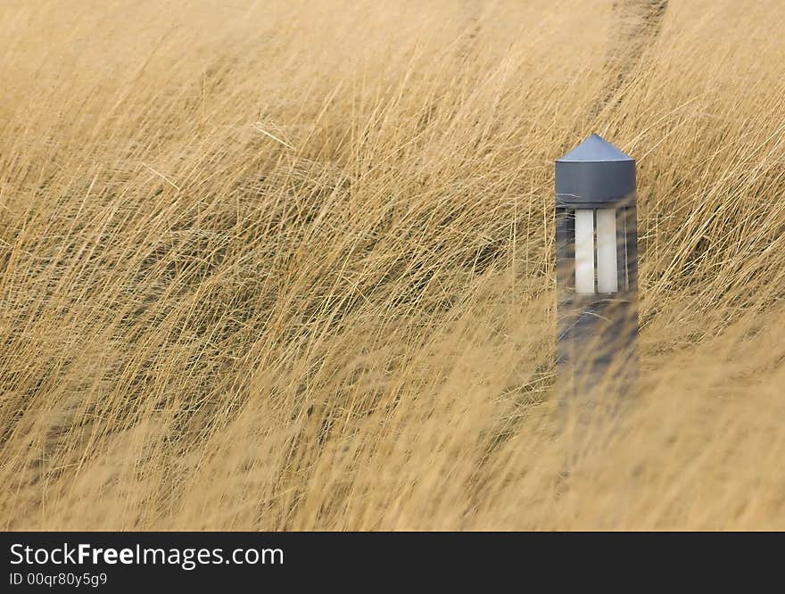 Garden Light In A Grass Field