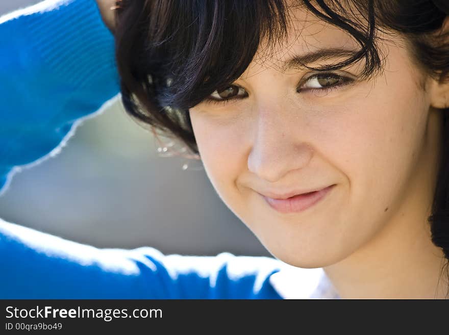 Smiling and sweet girl portrait. Smiling and sweet girl portrait