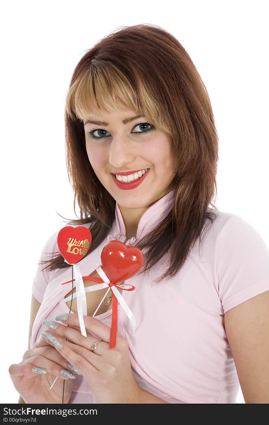 Portrait Redheaded With Spotted Dress