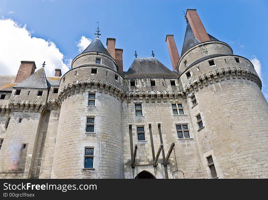 Facade of Chateau Langeais, Loire Valley, France. Facade of Chateau Langeais, Loire Valley, France.