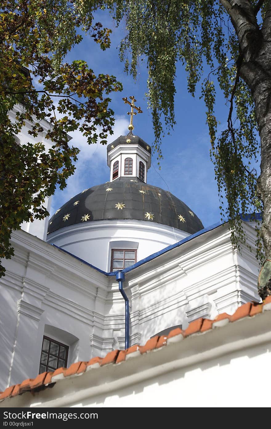 Ortodoxal  church in an environment of greens. Ortodoxal  church in an environment of greens