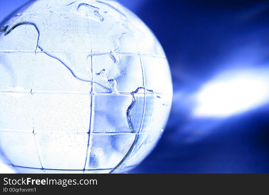 Blue glass globe