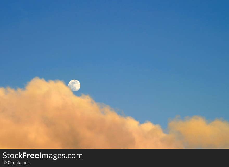 Moon At Sunset