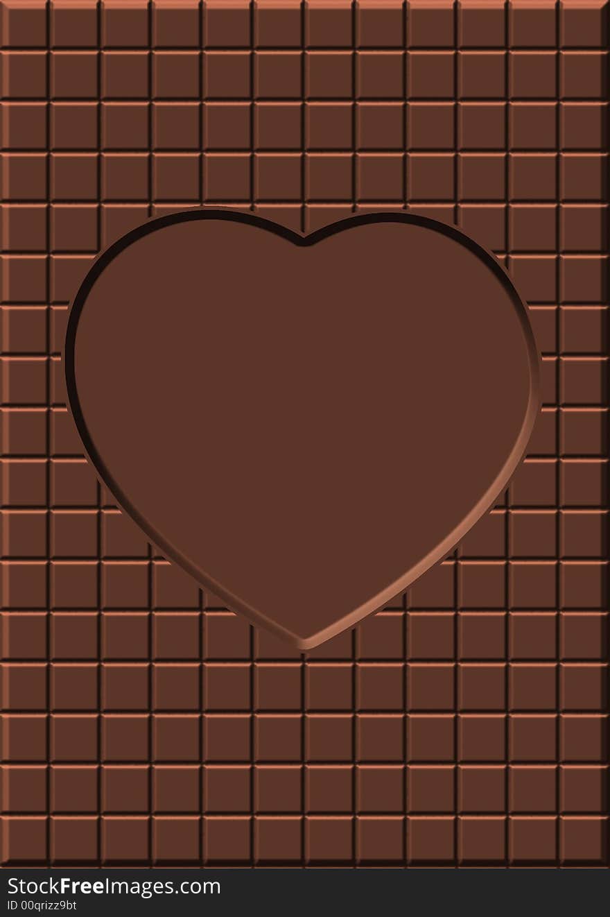 Illustration of heart in chocolate table. Illustration of heart in chocolate table