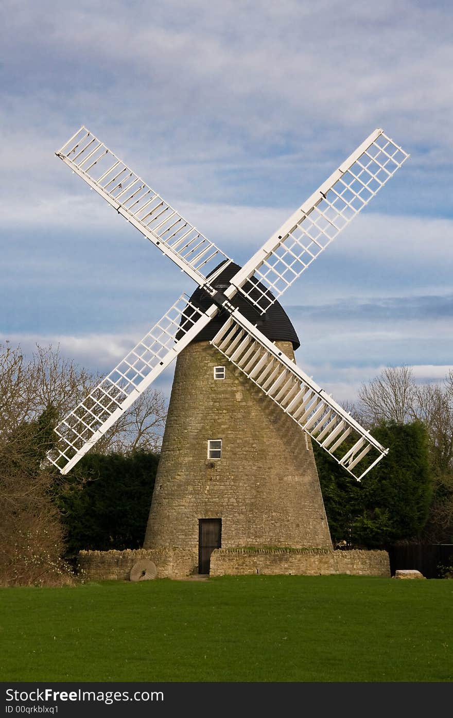 Stone milling windmill - ecological agriculture and food processing. Stone milling windmill - ecological agriculture and food processing