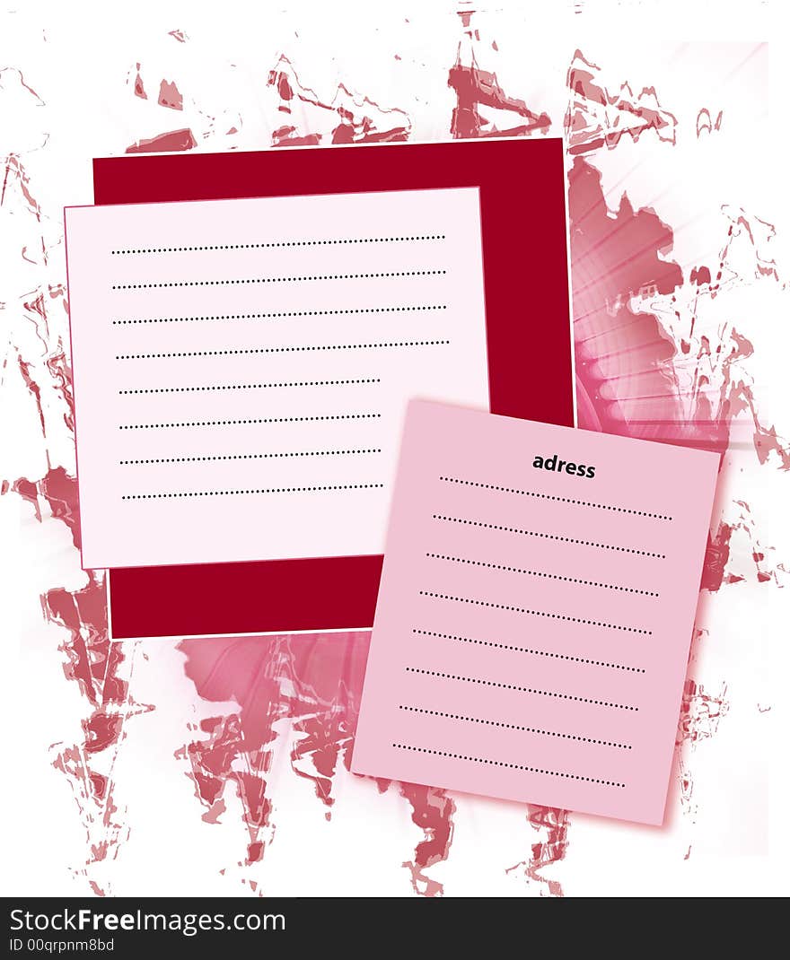 Computer generated blank red adress notepad